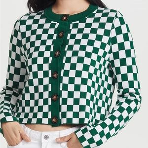 KITRI Talulla Checker Knitted Cardigan